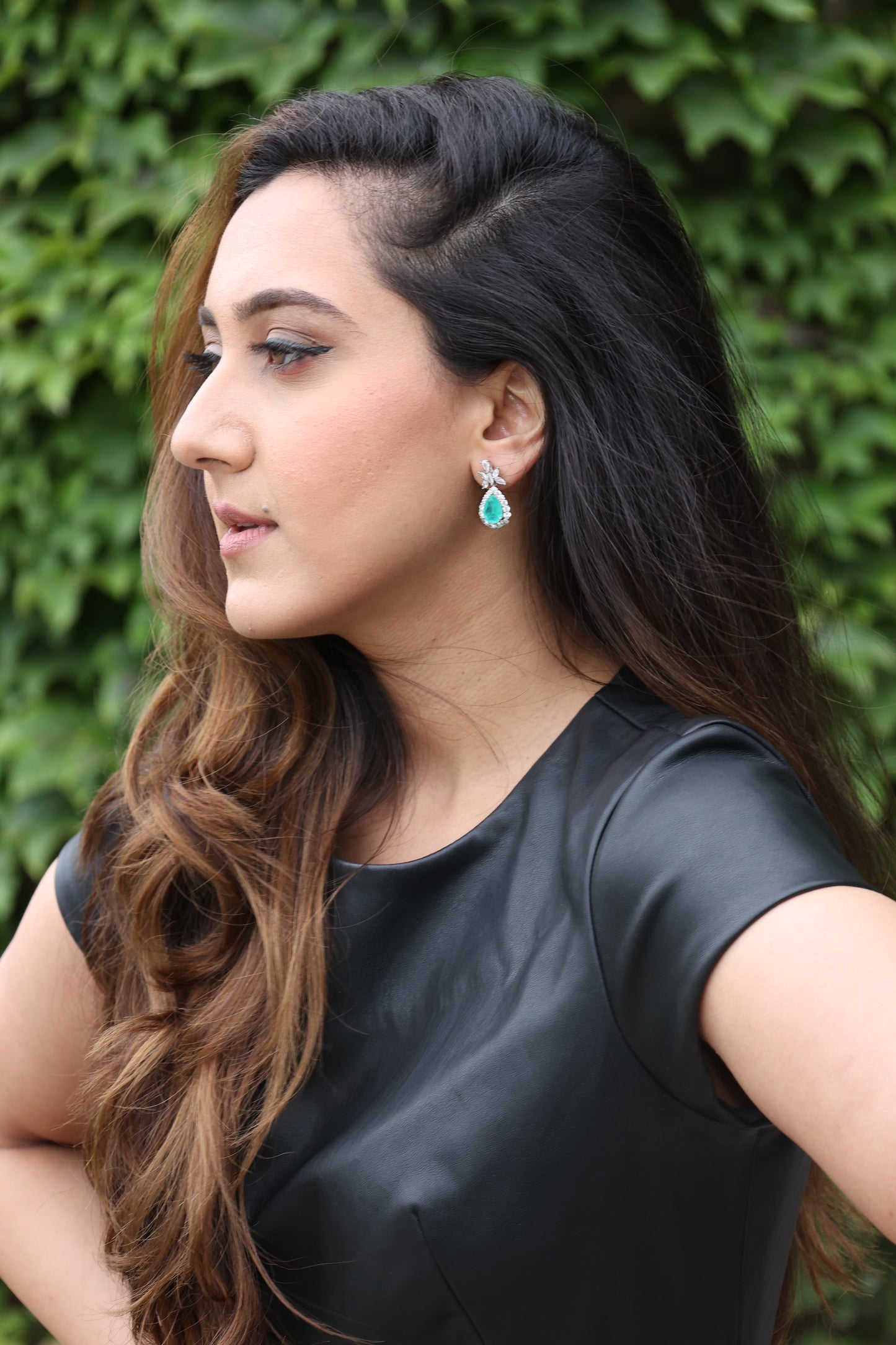 Tourmaline Stone | Victorian Pear Earring - Solid Silver